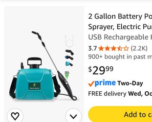 2 Gallon Battery Powered Electric Sprayer