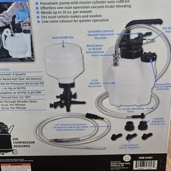 Pneumatic Air Operated Brake Bleeder With Refill Kit BRAND NEW 