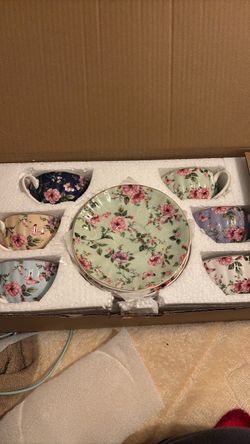Floral Porcelain Tea Cup and Saucer Set