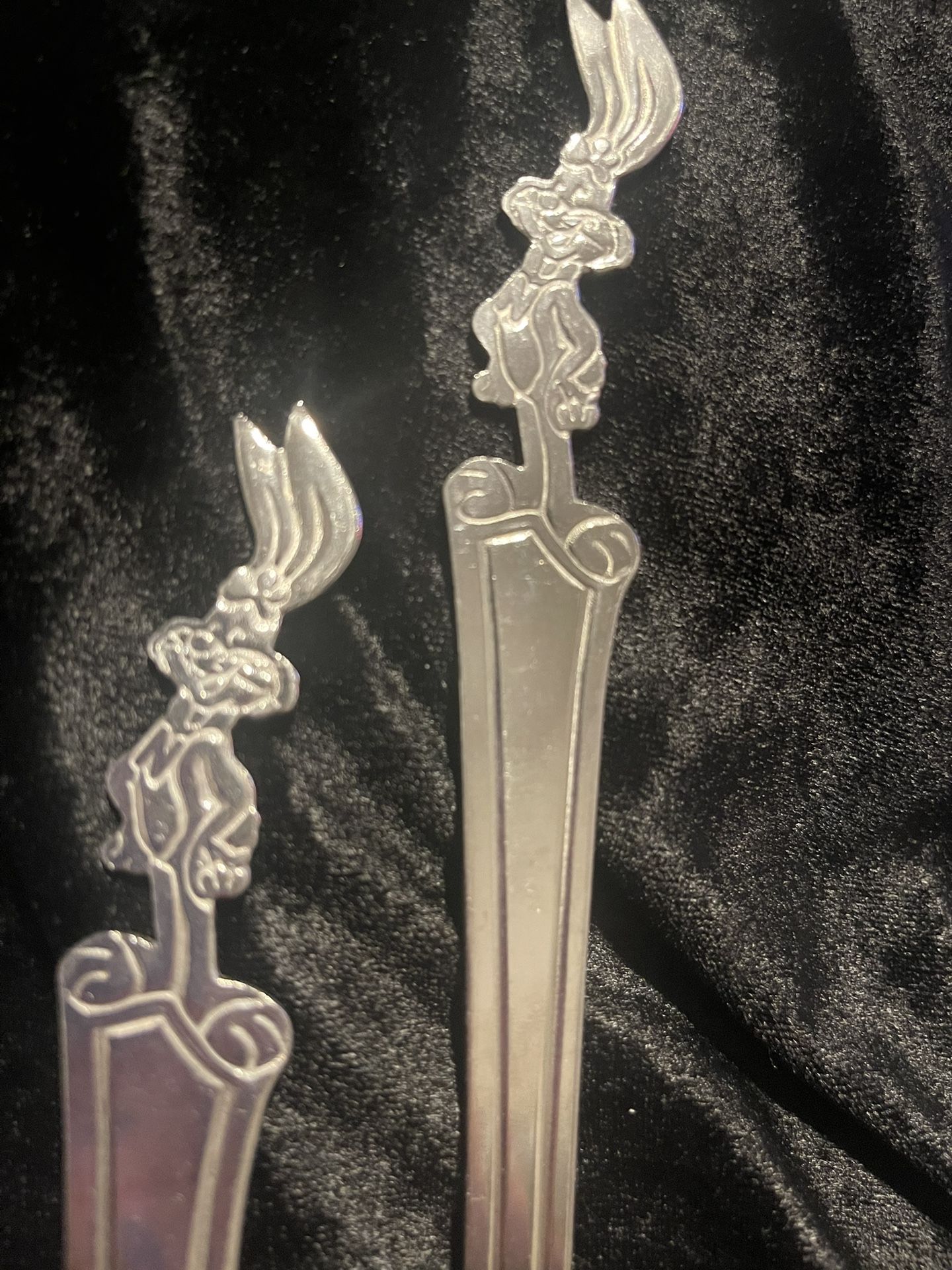 Vintage Set Of 2 Nesquik Bunny 7” Stainless Steel Spoons