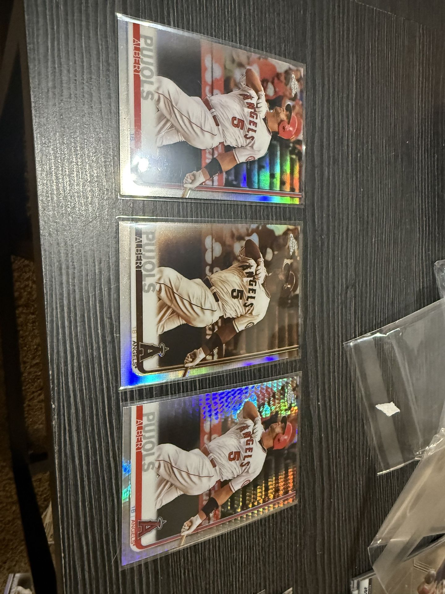 3 Albert Pujols 2019 Topps Chrome Refractor Baseball Cards- Silver, Sepia & Xfractor HOF Great