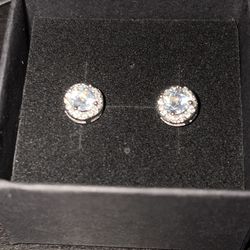 Small round CZ Sterling Silver Studs