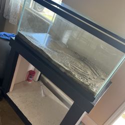 40 gallon breeder Fish Tank, glass cover, Tank Stand, Filter, Heater, Sand