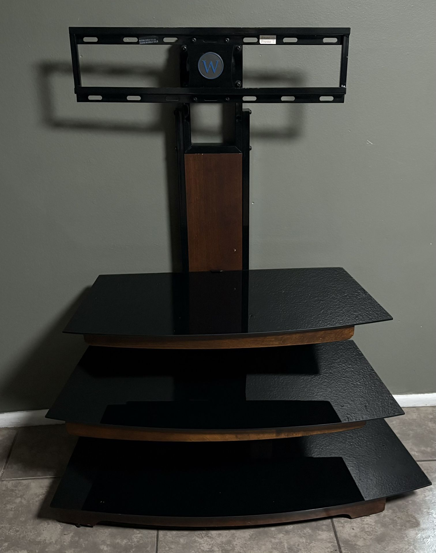 TV Mounting Stand With Glass Shelves