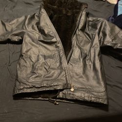 Leather Fur Coat 