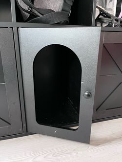 Black Cat Litter Box Enclosure Cabinet