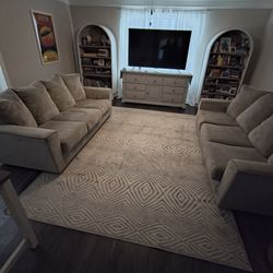 Sage Green And White Area Rug
