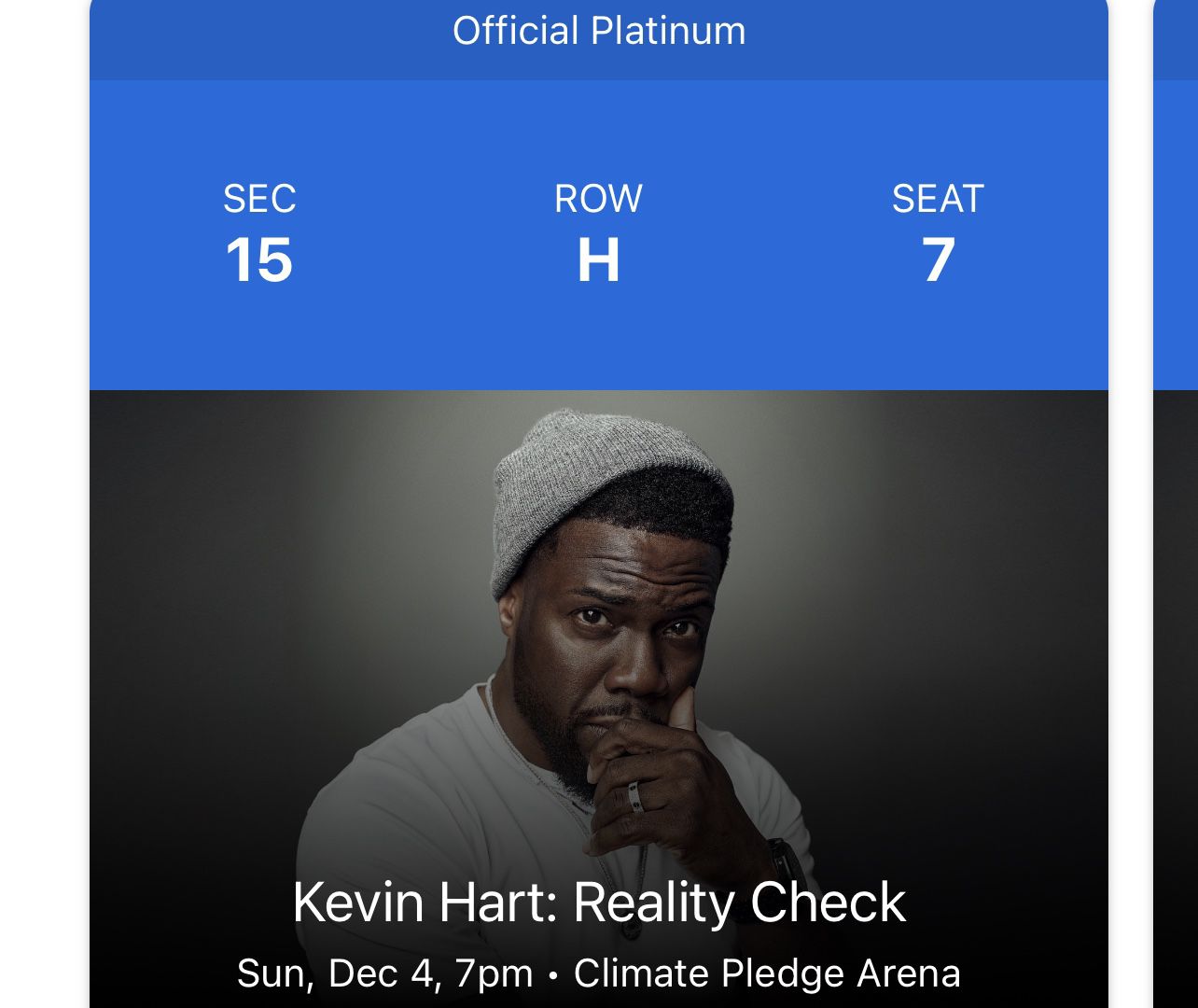 2 tickets to KEVIN HART 12/4/2022