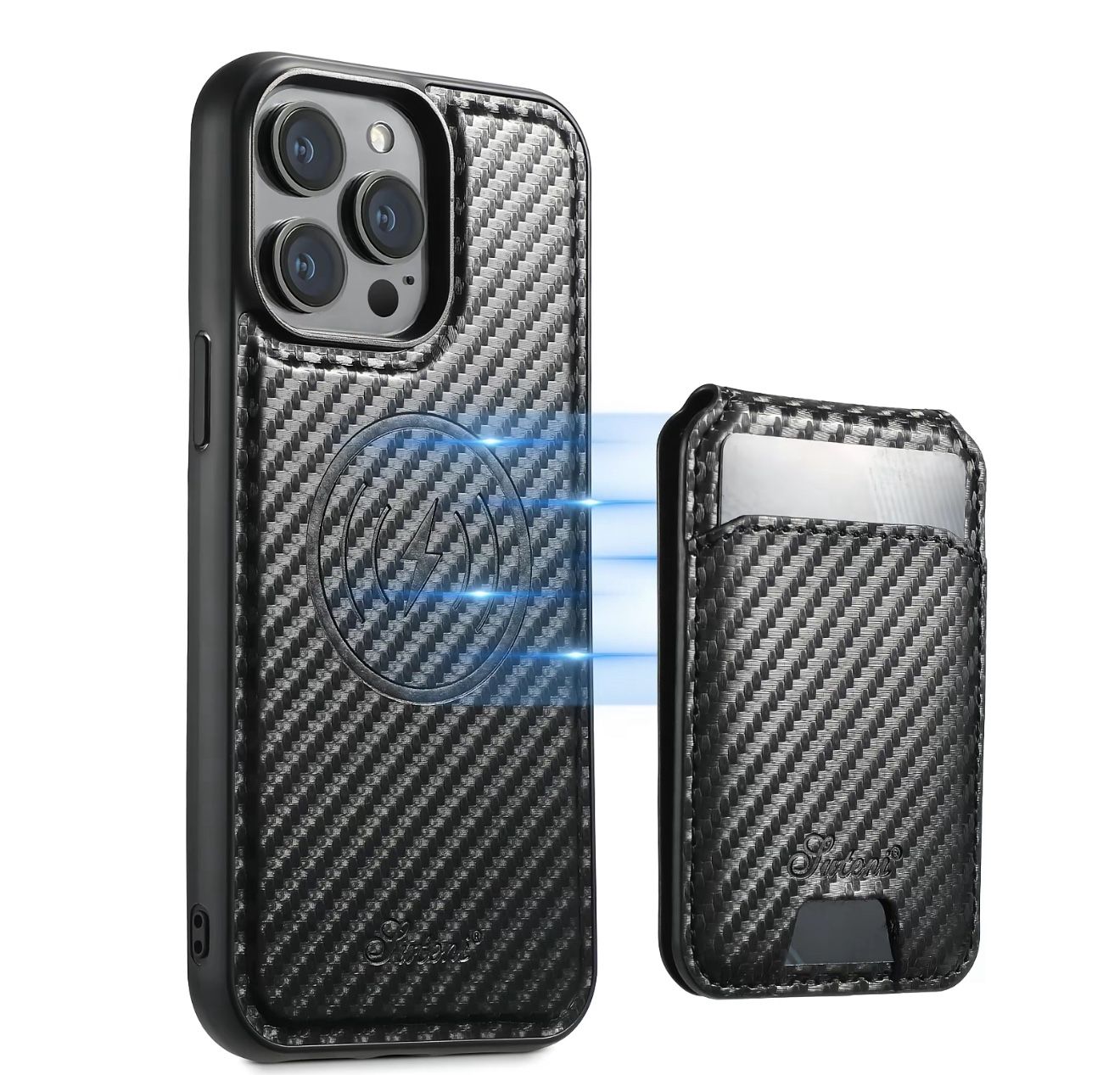 iPhone 16 Pro Max Magsafe Carbon Fiber Wallet And Case 