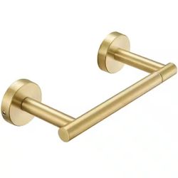 Double Post Pivoting Wall Mounted Toilet Paper Holder, Brushed Gold