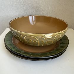 9ʺW  Beige Handmade Bowl  Brand New, never used.  Approx Measurements: Plate：9ʺW Weight: 35 OZ  Including: 1 Bowl  Buyer MUST notify no return for hea