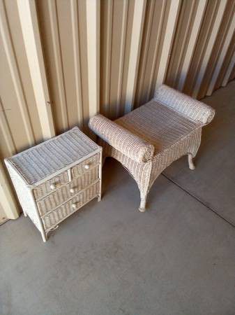 WICKER Furniture 8 Pieces Chairs Sofa Table Seat Chair Hamper Cabinet Drawer Patio Loveseat Indoor Bench Shabby Chic Outdoor Set 
