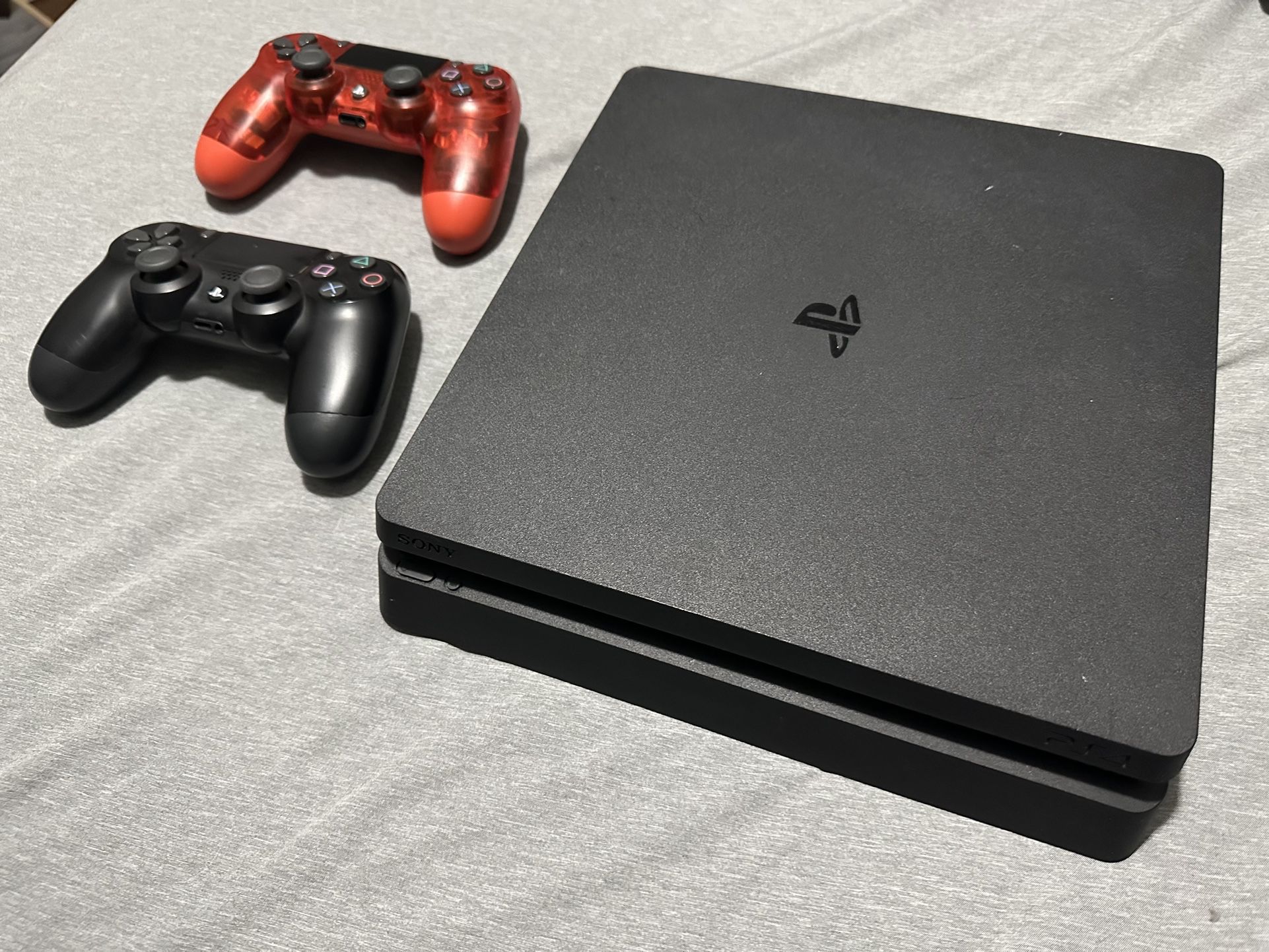 PS4 Slim w/ 2 Controllers 