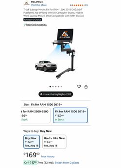 Truck Laptop Mount Fit for RAM 1(contact info removed)-2025 New