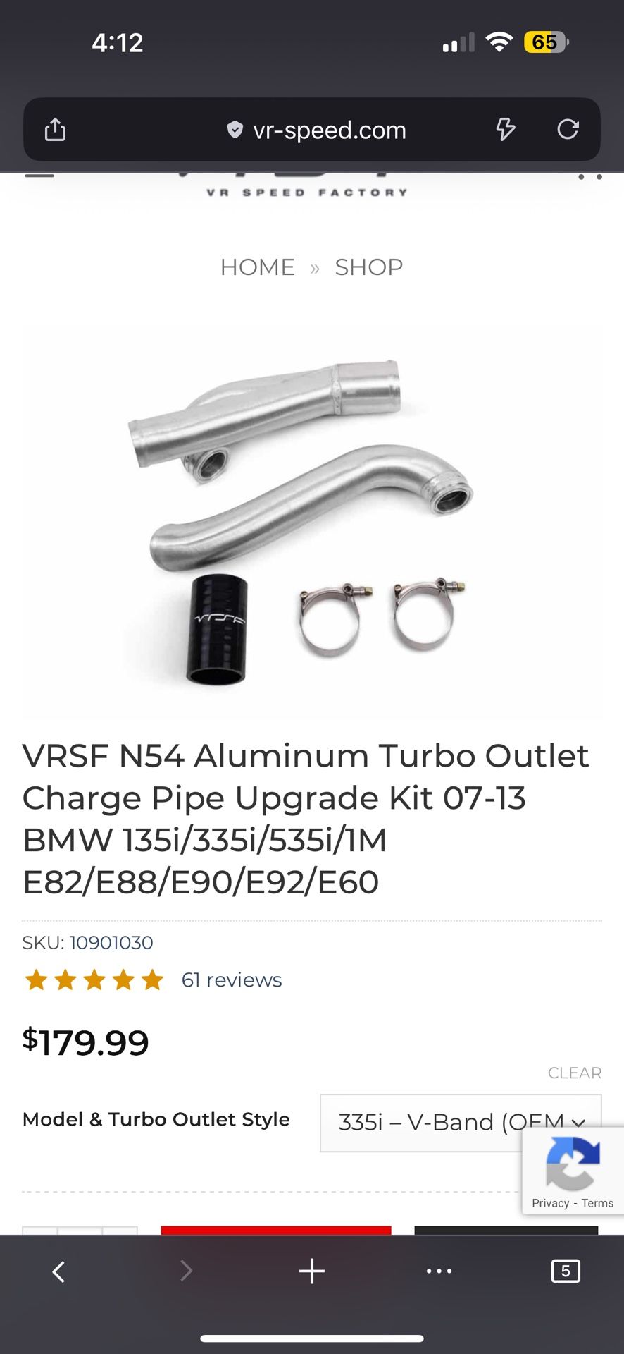 Vrsf N54 Turbo Outlet Charge Pipes Upgrade
