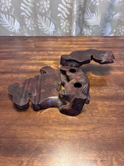 Rustic Live Edge Wood Candle Holder Burl wood