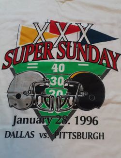 1996 H.O.F. Autographed Superbowl T-Shirt. Rare! 