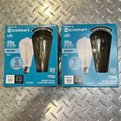 LED Edison Style Light Bulb, 40w Replacement, Dimmable, By Ecosmart 