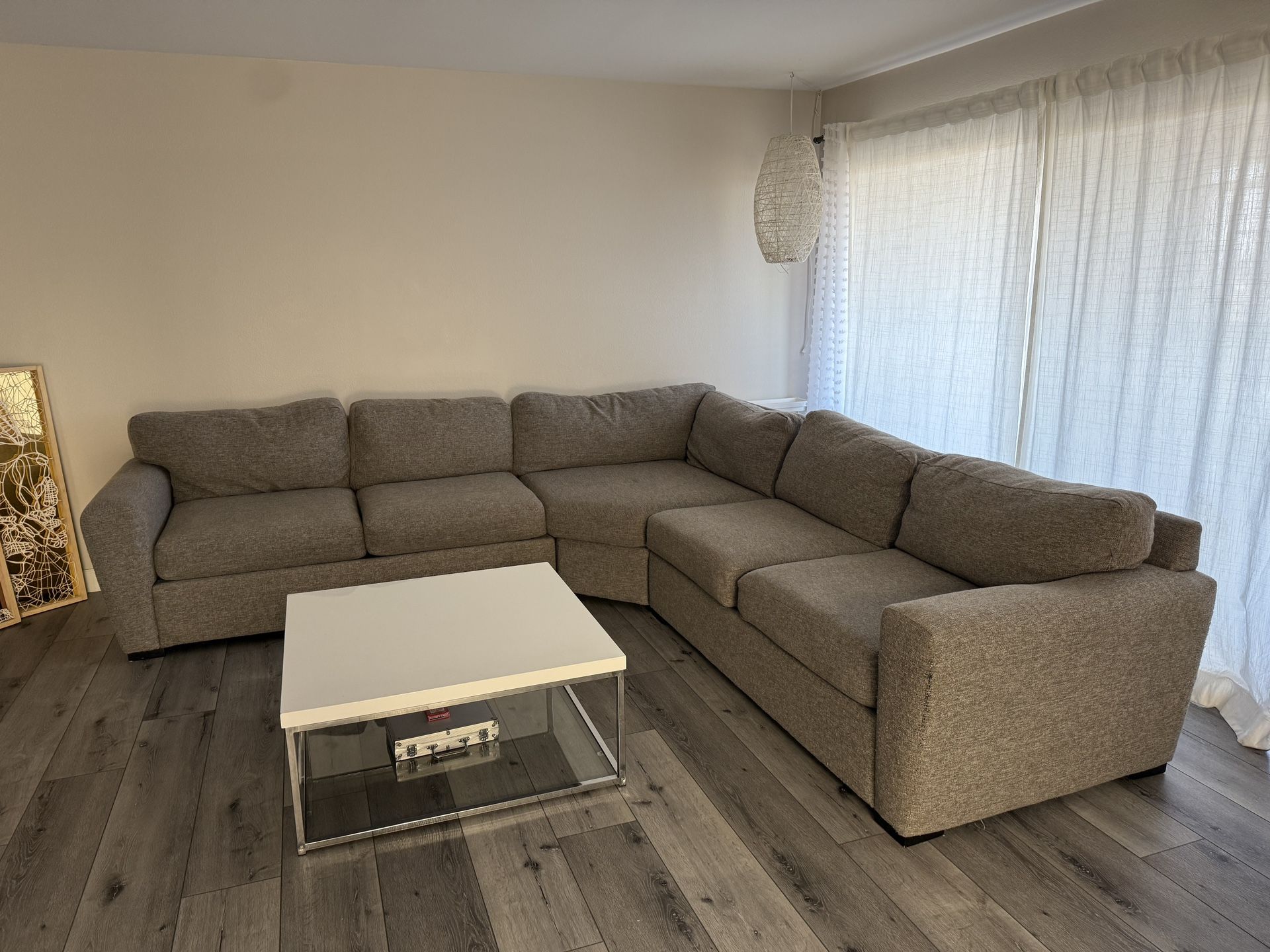 Excellent Condition - 3 Piece grey sectional