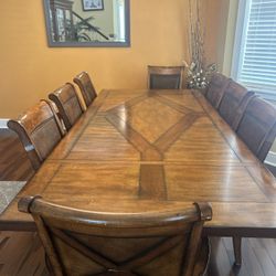 8 Piece Dining Table With Credenza