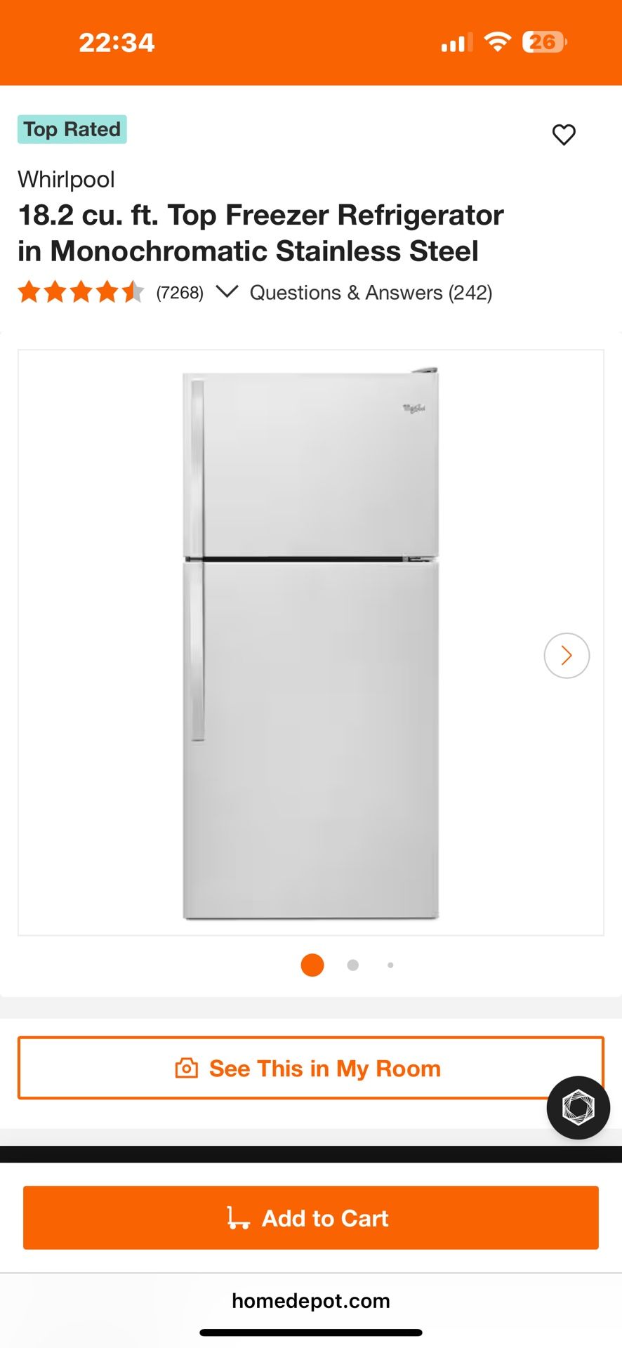 Refrigerator WHIRLPOOL 