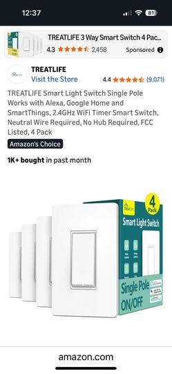 SMART LIGHT SWITCH - 4 PACK
