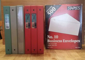 No 10 Business Envelopes and binders