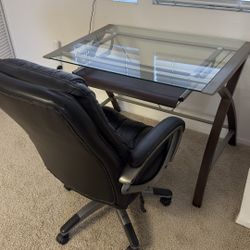 Glass modern/contemporary desk and chair