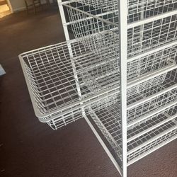 White Metal Closet Organizer with 6 Ventilated Metal Drawers – 21.75”W x 21”D x 40.75”H