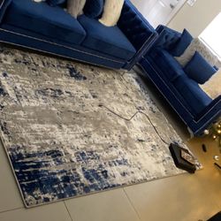 Tufted Blue Living Room