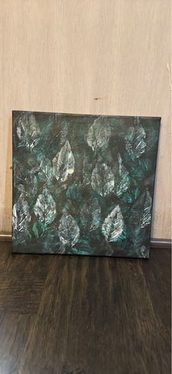 Original Leaf Painting on Canvas