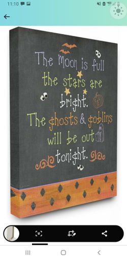 BIG 24X30 HALLOWEEN FALL CANVAS WALL ART