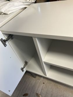 2 White End Table With Shelf’s N Lots Of Place To Store Asking $80 For Both
