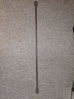 Black Metal curtain rod and brackets 48-120 inches