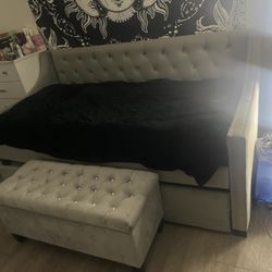 MUST GO ASAP: Twin XL daybed w/ trundle & ottoman
