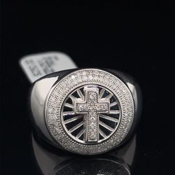925 Silver Diamond Ring 6.30g .33CTW Size 10 180990/5