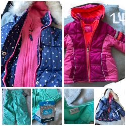 2 Winter Coats & NWT Snowbib - 2T & 24 Month Coats and 2T NWT Snowbibs (Gender Neutral)