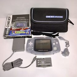 Nintendo Game Boy Advance Console - Clear Glacier w/ Extra & 1 New Game