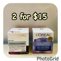 L'Oréal Paris Wrinkle Expert Face Moisturizer, 1.7 oz & L'Oreal Paris Collagen Moisture Filler Face