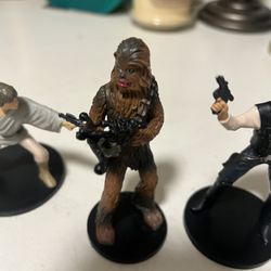 Disney Star Wars Figurine Collectible Playset A New Hope Chewbacca, Han Solo, Luke Skywalker Cake Topper