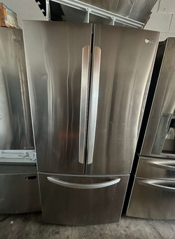 LG French Door Fridge – Stainless, Bottom Freezer, Clean