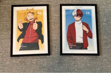Lot of 2 A3 My Hero Academia posters, Denki Kaminari and Shoto Todoroki (PLEASE read description)