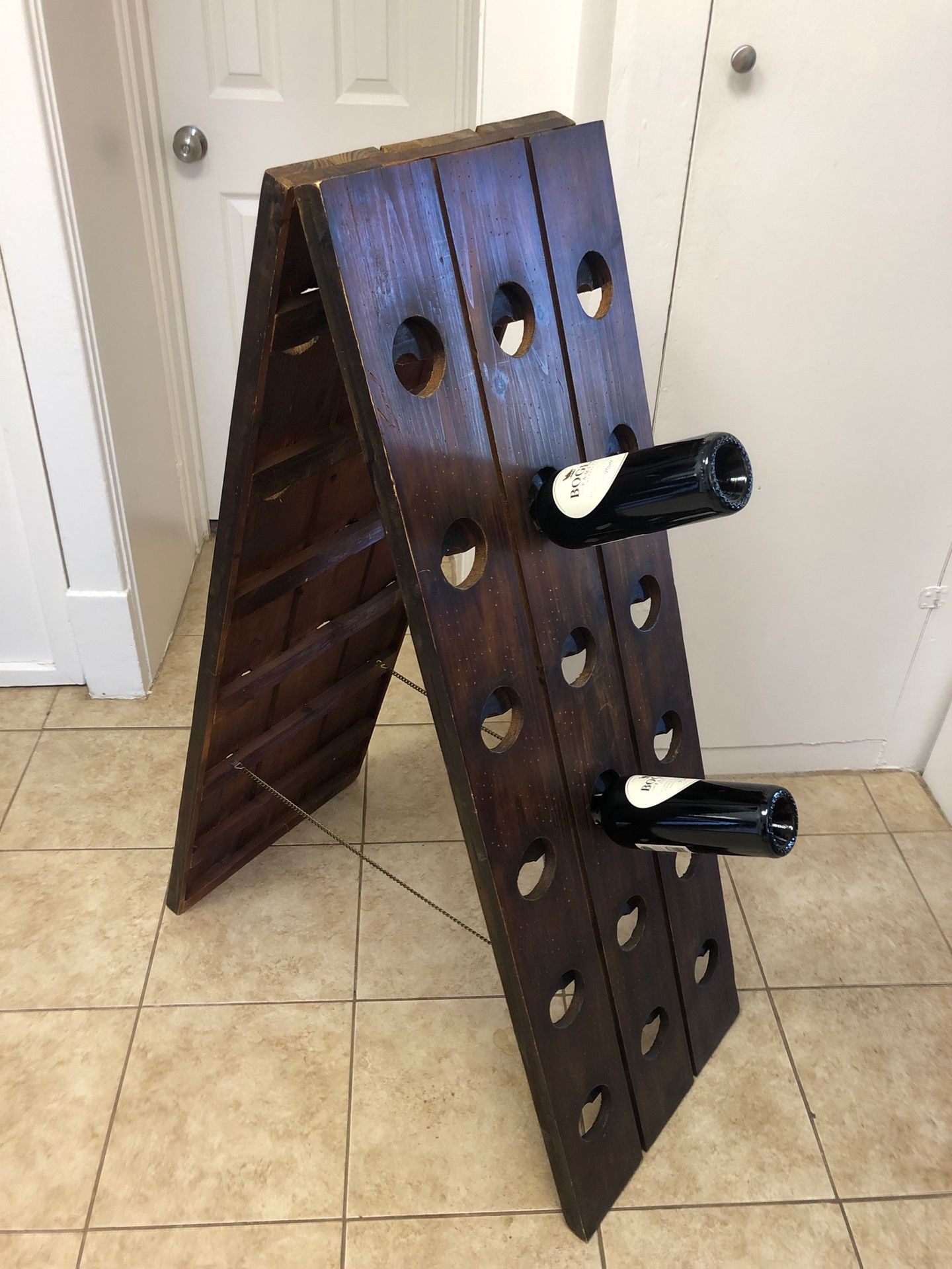 Wood Riddling Rack Online Vintage Style 36 Bottle Distressed Wood