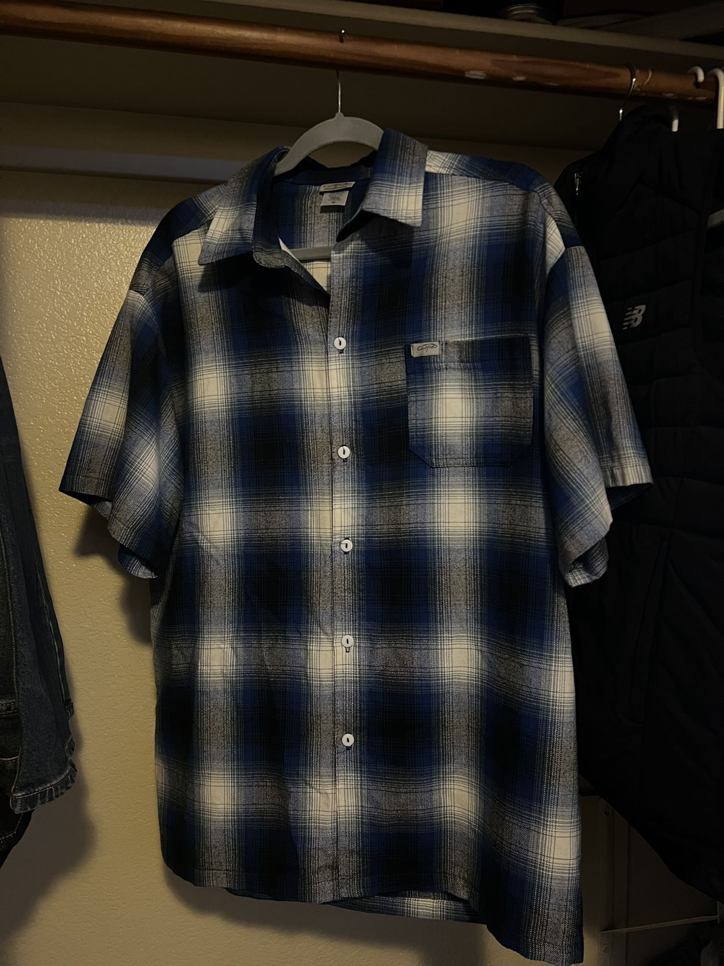 Blue CalTop Shortsleeve Flannel