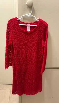 Red knit dress size large 10/12