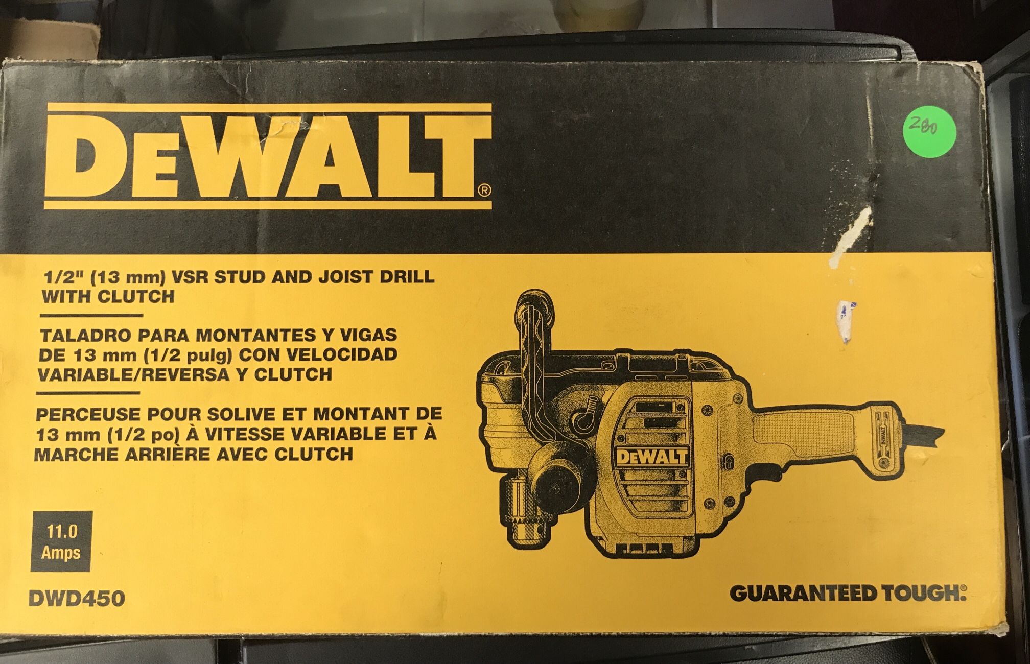 DeWalt DWD450 1:2” VSR Stud And Joist Drill With Clutch