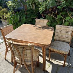 Kalp-Son Rattan Co (Vintage Card Table With 4 Chairs)