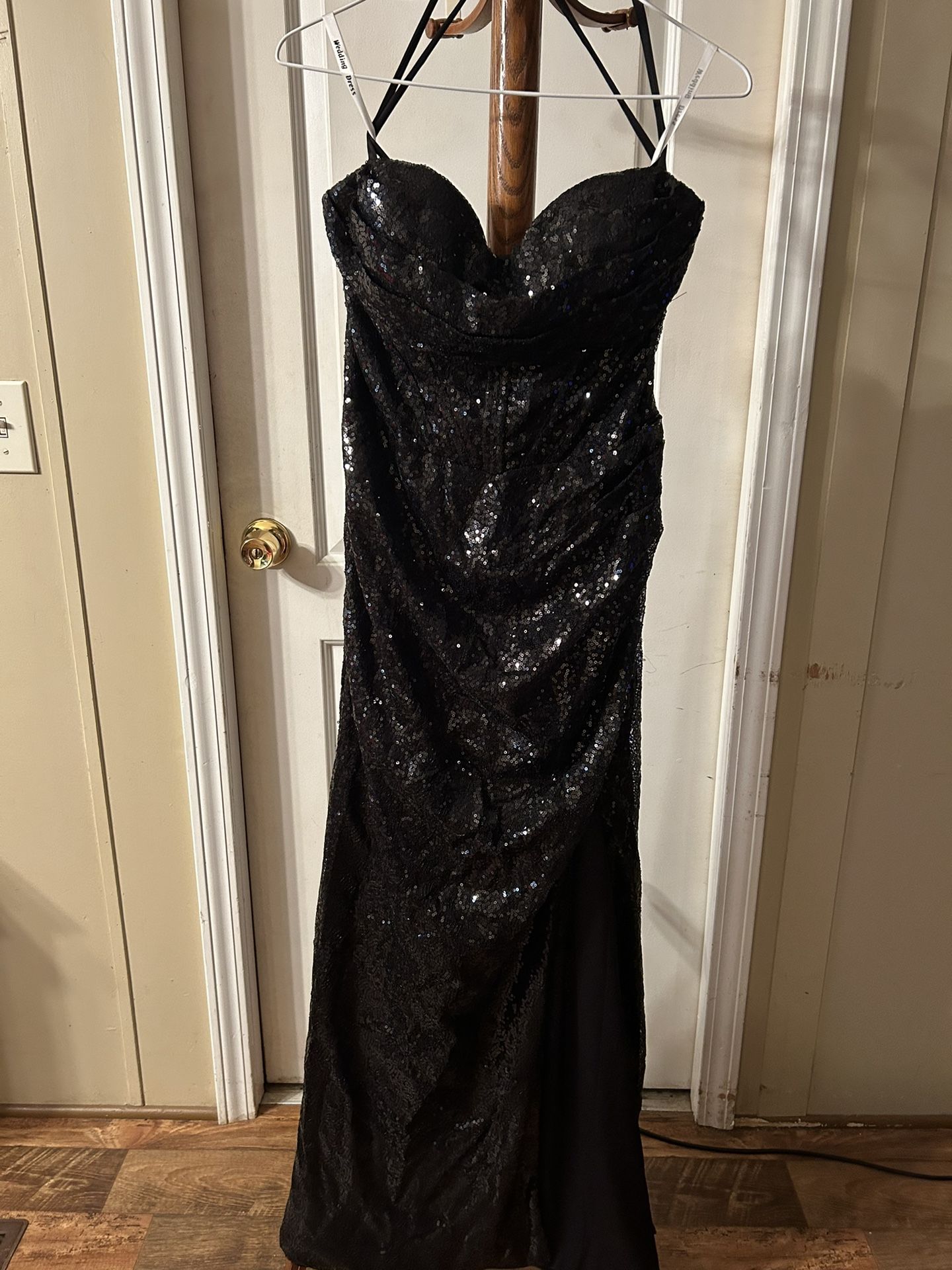 Black Sequin Prom Dress