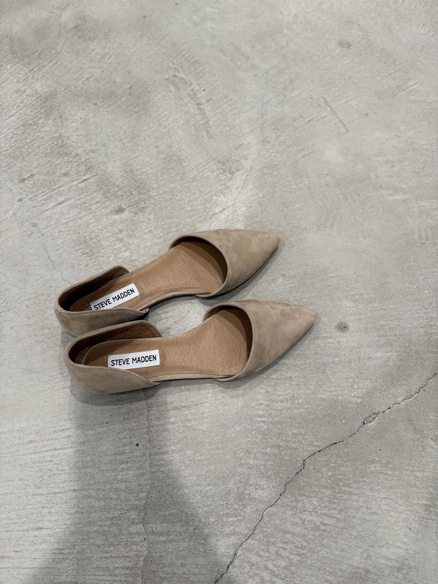 Steve Madden Khai D’Orsay Flat Beige Suede Size 6.5