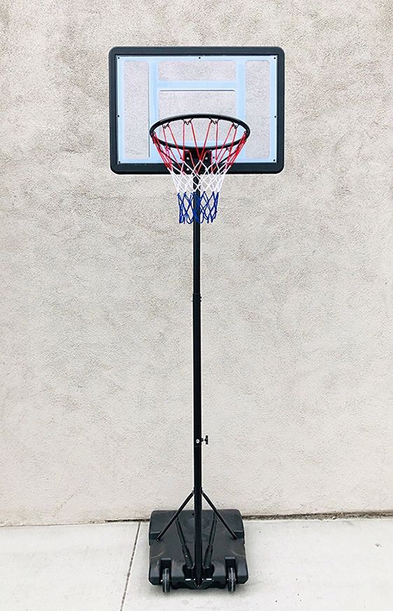 (New in box) $65 Junior Kids Sports Basketball Hoop 31x23” Backboard, Adjustable Rim Height 5’ to 7’